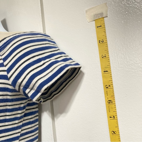 PacSun Nautical Navy Crop Top Over Shoulder Blue White Stripes Womens Medium - Picture 7 of 11